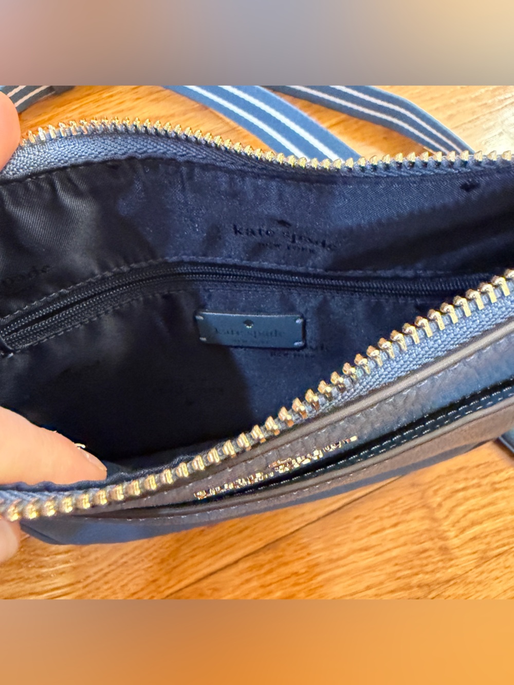 Kate Spade New York Rosie Medium Swingpack Crossbody Blue Pebbled Leather - NWOT - Picture 6 of 9